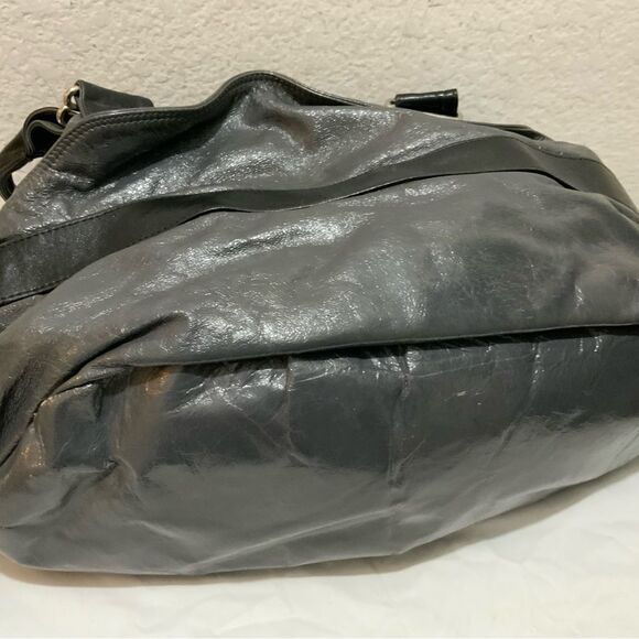 SEE BY CHLOE Large DAYTRIPPER Gray Black Leather Crossbody Handbag Purse Y2K - Picture 5 of 16